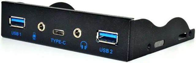 Alt view image 6 of 6 - USB HUB 5 Port USB 3.1 TYPE-C USB 3.0 Front Panel HD Audio 3.5mm Earphone Jack Mic Expansion Adapter for Desktop 3.5" Floppy Bay