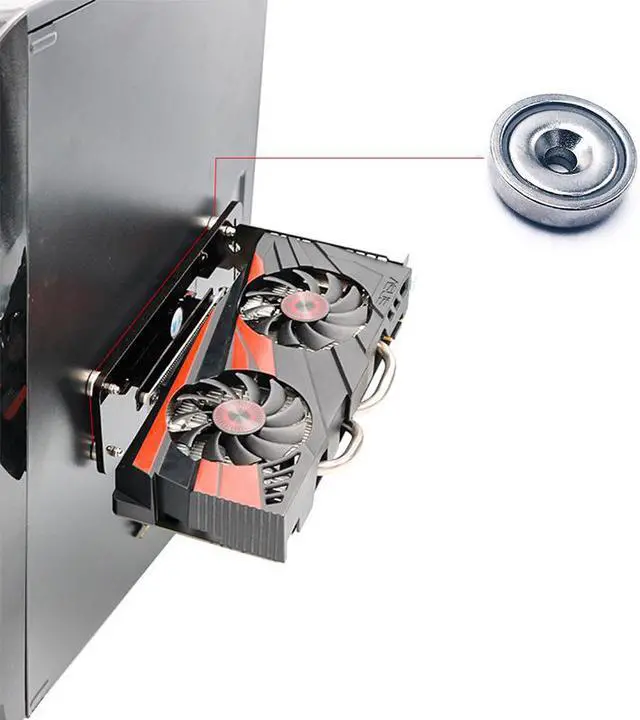 Alt view image 5 of 6 - PCI-E 3.0 16X Bracket to Graphics Card Vertical Stand Holder Base with Magnetic Standoff Bracket for Graphics Card DIY ATX Case