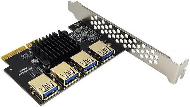 Alt view image 6 of 6 - PCI-E 1 To 4 PCI Express 16X Slot Riser Card PCI-E 4X To External 4 PCIe Slot Adapter PCIe Multiplier Card For Bitcoin Miner
