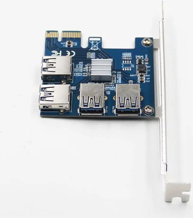 Alt view image 5 of 6 - Riser Card PCI-E USB 3.0 PCIe Port Multiplier Card PCI express PCIe 1 to 4 PCI-E to PCI-E for BTC Miner Mining Machine Devices