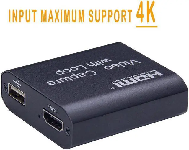 Alt view image 2 of 6 - HDMI Video Capture Card Video Capture Device 4K 1080p Loop Out USB 2.0 Cards Grabber Live Streaming Video Record for PC PS4 Game