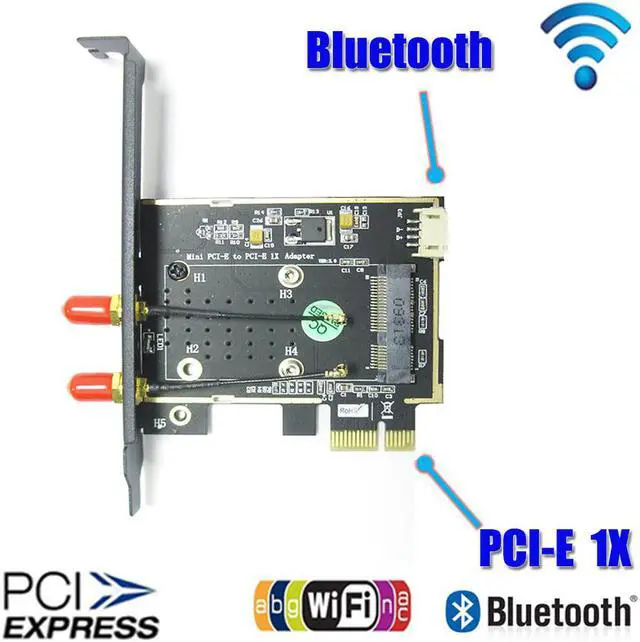 Alt view image 3 of 6 - WiFi Ethernet Network Card 802.11a/b/g/n/ac Wireless PCI Express Card Adapter for Desktop Compatible Slot PCI-E X1/X4/X8/X16