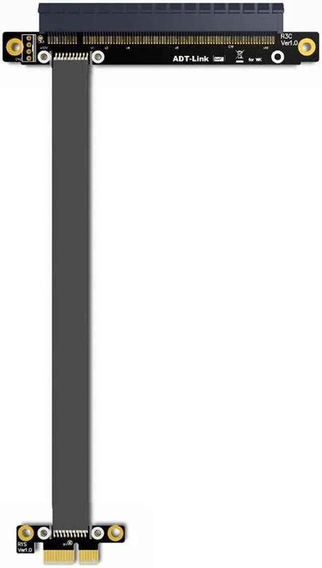 Alt view image 4 of 6 - PCI-E 1X to 16X Riser Card Adapter Extender Cable PCIe 3.0 X1 PCI Express Graphics Card Extension Cable for BTC Miner Mining