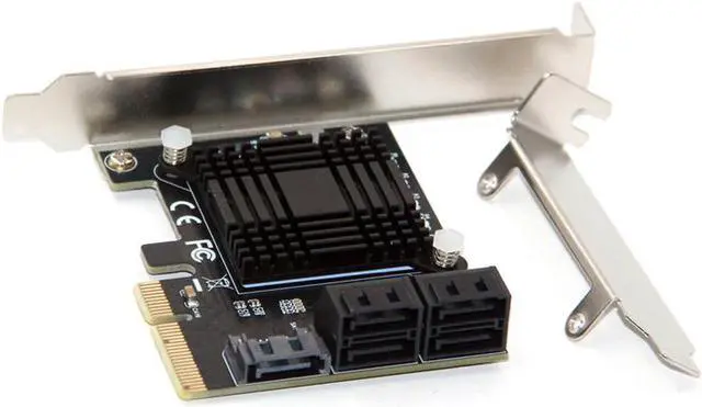 Alt view image 5 of 6 - JMB585 Chip 5 Port SATA 3.0 to PCIe Expansion Card 4X Gen 3 PCI Express SATA Adapter SATA 3 Converter with Heat Sink for HDD SSD