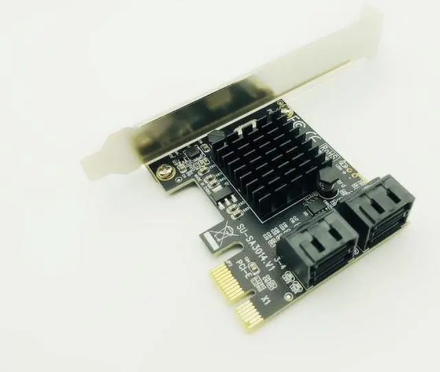 Alt view image 6 of 6 - PCI-E PCI Express to SATA 3.0 Extension Card with Bracket 4-Port SATA III 6Gbps Expansion Adapter Boards for Computer Chassis PC