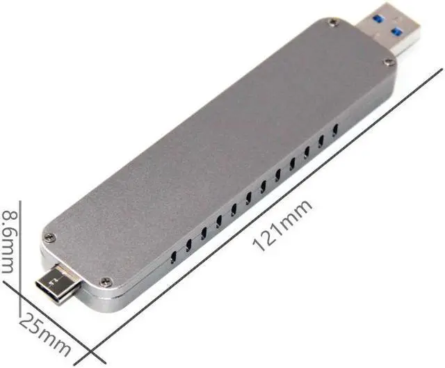 Alt view image 6 of 6 - NVME SSD Case HDD Case Enclosure Hard Disk Case USB C & TYPE-A to PCI-E NVME M.2 SSD Disk HDD Box Adapter for 2242/2260/2280 SSD