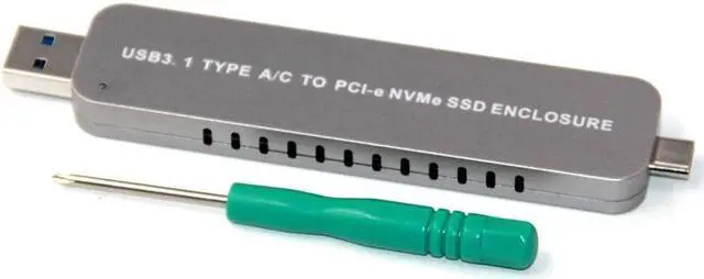 Alt view image 4 of 6 - NVME SSD Case HDD Case Enclosure Hard Disk Case USB C & TYPE-A to PCI-E NVME M.2 SSD Disk HDD Box Adapter for 2242/2260/2280 SSD