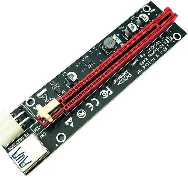 Alt view image 3 of 6 - 6PCS PCIE Riser PCI Express X16 Cabo Riser Card Riser PCIE X16 Extender PCI E USB 3.0 Cable 6Pin SATA Power LED for Miner Mining