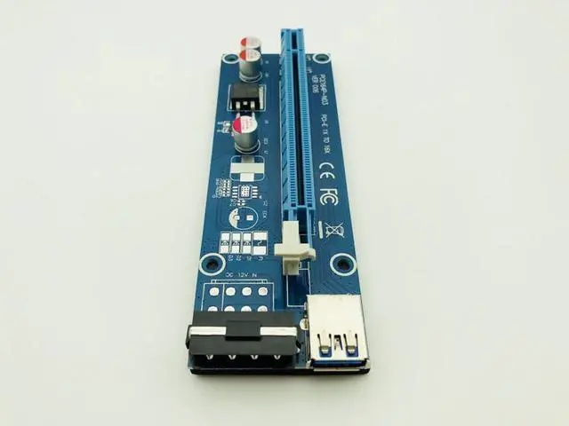 Alt view image 2 of 6 - 6PCS Riser PCI-E Extender PCI Express Riser Card PCIE 1x to 16x USB3.0 SATA to 4Pin IDE Molex Power for BTC Miner Mining Machine