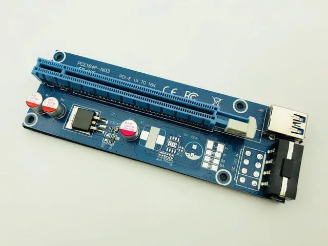 Main image of 6PCS Riser PCI-E Extender PCI Express Riser Card PCIE 1x to 16x USB3.0 SATA to 4Pin IDE Molex Power for BTC Miner Mining Machine