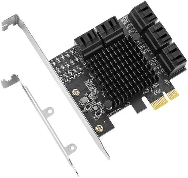 Alt view image 2 of 6 - Riser PCI Express PCIE SATA Extension Card SATA Controller Add On Cards PCIE X1 Gen3 10 Port SATA3.0 6Gb Adapter for Chia Mining