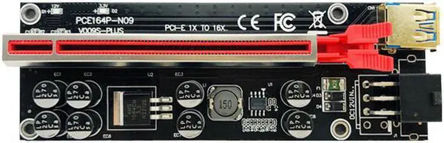 Alt view image 5 of 6 - 6PCS PCIE Riser 009S Plus Video Card Extension Cable Riser PCIE X16 Cabo Riser PCI Express X16 Extender for Bitcoin Miner Mining