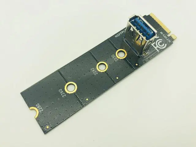 Alt view image 4 of 6 - 10pcs NGFF M.2 to PCI-E X16 Slot Transfer Card Mining Pcie Riser Card for 2242/2230/2260/2280mm M2 NGFF Riser Extension Card