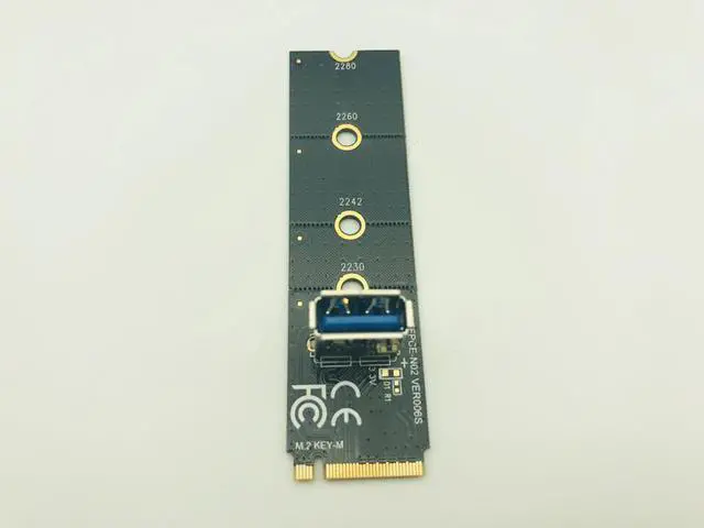 Alt view image 5 of 6 - 10pcs NGFF M.2 to PCI-E X16 Slot Transfer Card Mining Pcie Riser Card for 2242/2230/2260/2280mm M2 NGFF Riser Extension Card