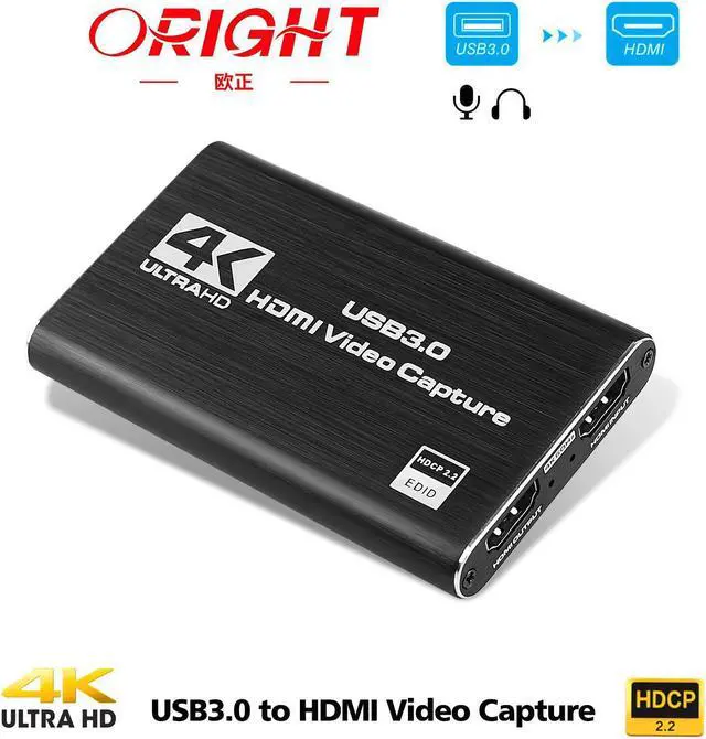 Alt view image 6 of 6 - HDMI Capture Card 4K USB3.0 1080P Video Capture Card Game Capture Device for PC PS4 Live Streaming Broadcast Video Record Stream