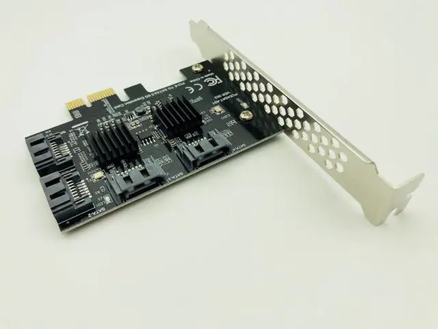 Alt view image 5 of 6 - PCI-E PCI Express to SATA 3.0 Extension Card with Heat Sink 4Port SATA III 6Gbps Expansion Adapter Board for PC Computer Chassis