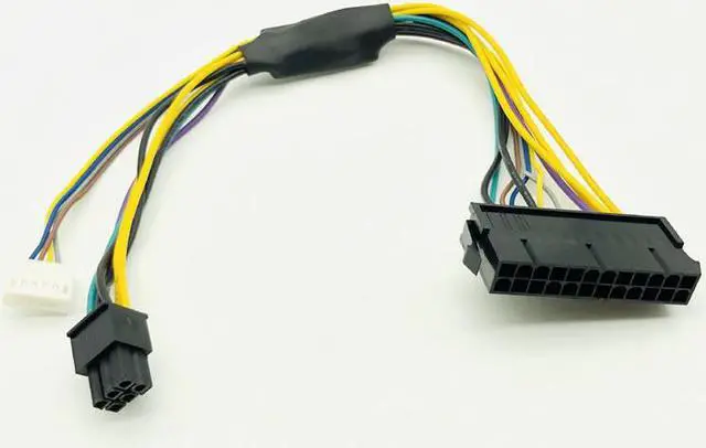 Alt view image 5 of 6 - 50PCS 24Pin ATX Power Supply Cable To 2Port 6Pin Connector Motherboard Adapter Cord For HP Elite 8100 8200 8300 800G1 30CM 18AWG