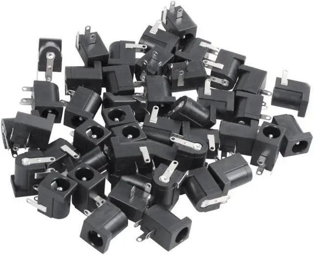 Alt view image 3 of 3 - 95 Pcs DC Power Socket Accessories: 45 Pcs DC Power Jack Socket 2.1Mmx5.5Mm Barrel-Type PCB Mount DC-005 & 50 Pcs DC Power Plug