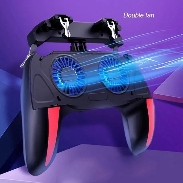 Alt view image 2 of 3 - Mobile Game Controller H10 Six Finger Gamepad Triggers All-In-1 Gamepad Joystick Control for IOS Android Mobile Phone