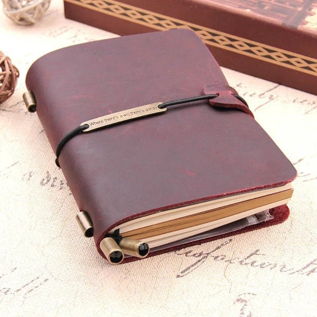 Alt view image 2 of 6 - Handmade Traveler's Notebook, Leather Travel Journal Notebook for Men & Women, Perfect for Writing, Gifts, Travelers, 5.2 x 4 In
