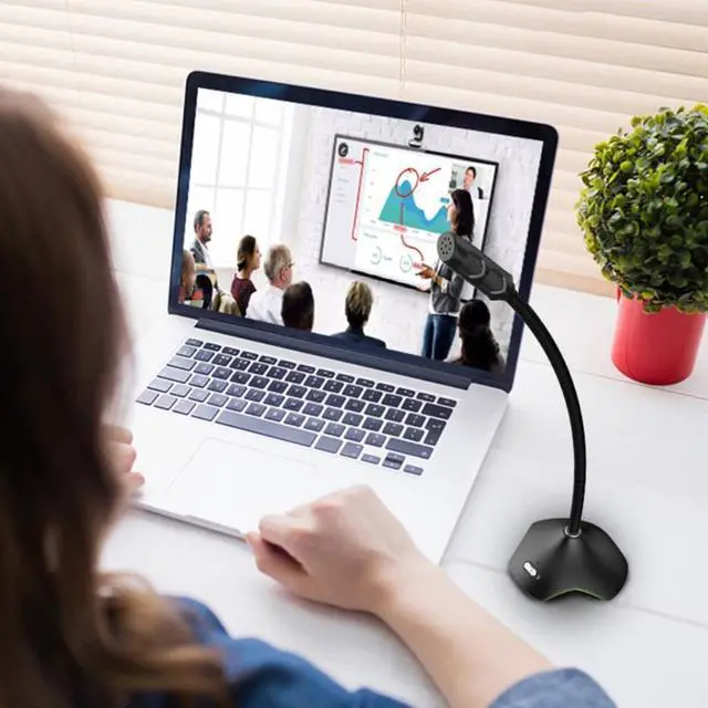 Alt view image 3 of 6 - USB Microphone Game Microphone Plug and Play Computer Microphone Omnidirectional Microphone with Mute Button