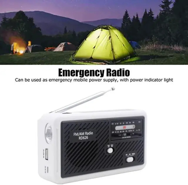 Alt view image 2 of 3 - RD626 Solar Radio Portable Hand Crank Generator Multifunctional Lighting Mobile Phone Charging AM FM Radio For Outdoor