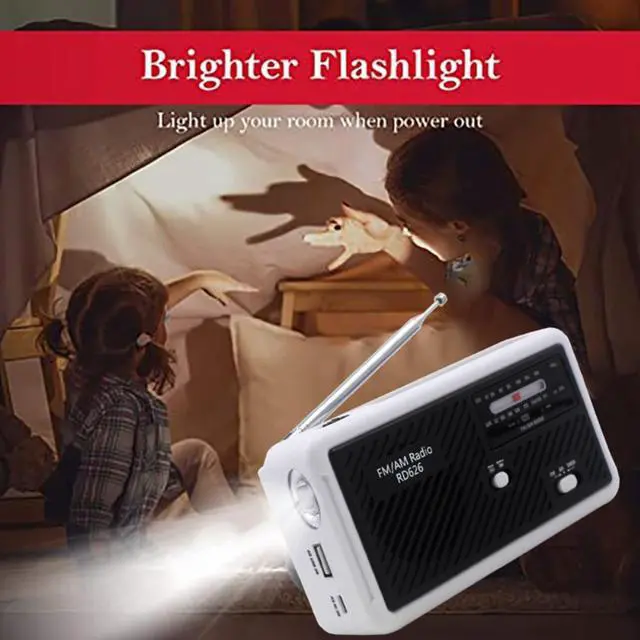 Alt view image 3 of 3 - RD626 Solar Radio Portable Hand Crank Generator Multifunctional Lighting Mobile Phone Charging AM FM Radio For Outdoor