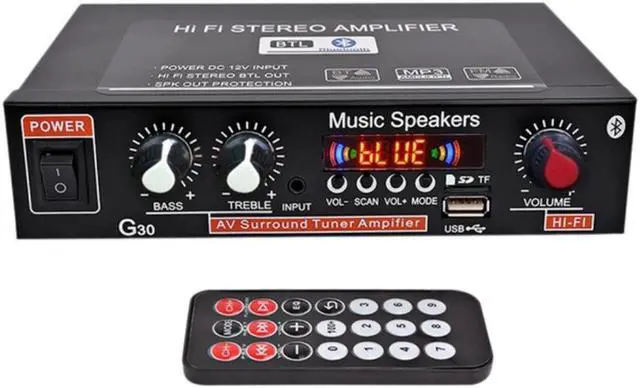 Main image of G30 Bluetooth Power Amplifier,Portable Digital Power Audio Amplifier Stereo AMP for Amplified Subwoofer Speaker
