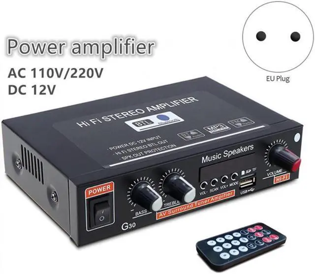 Alt view image 2 of 3 - G30 Bluetooth Power Amplifier,Portable Digital Power Audio Amplifier Stereo AMP for Amplified Subwoofer Speaker