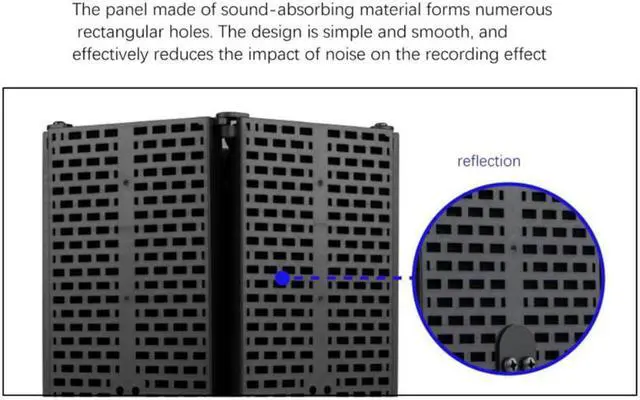 Alt view image 3 of 3 - Microphone Wind Screen, Five-Door Soundproof Cover, Sound-Absorbing Blowout Prevention Net Noise Reduction Board