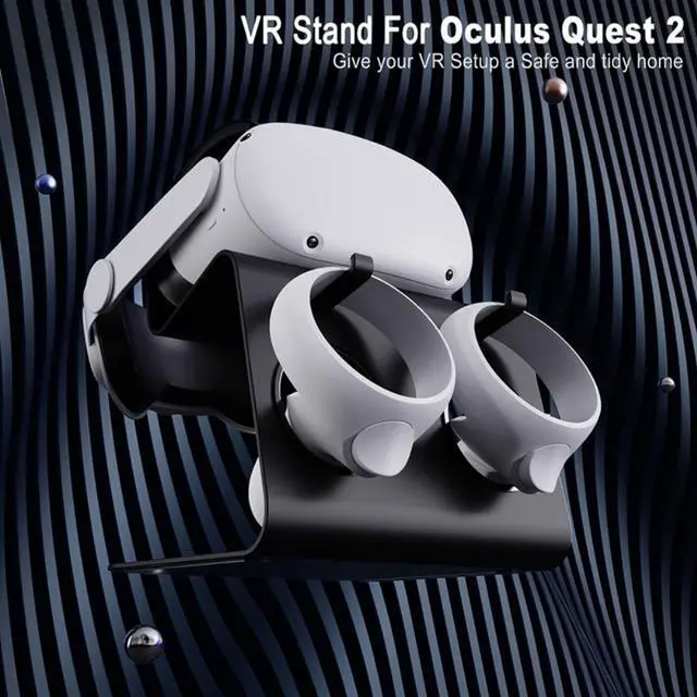 Alt view image 3 of 3 - For Oculus Quest 2 VR Headset And Touch Controller Handle Bracket Mounting Station Universal Stand Stable Display Holder