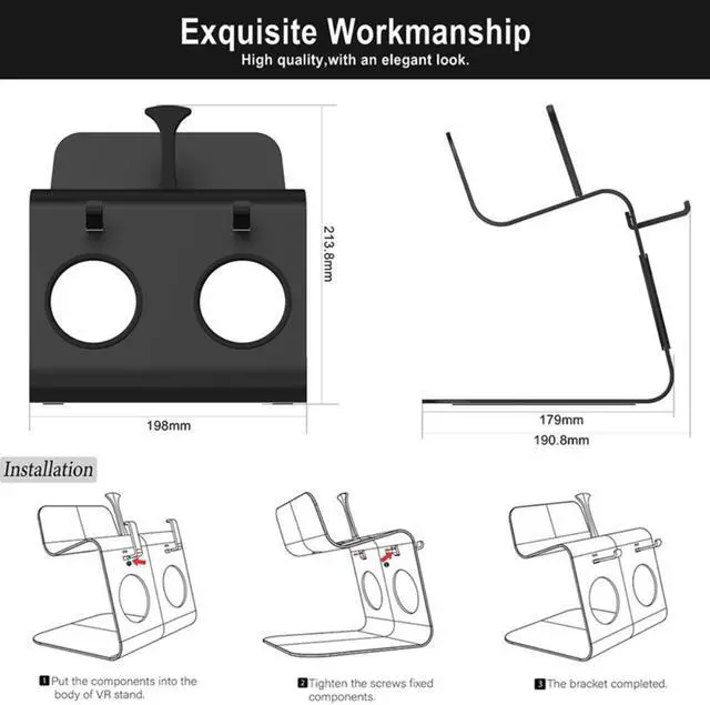 Alt view image 2 of 3 - For Oculus Quest 2 VR Headset And Touch Controller Handle Bracket Mounting Station Universal Stand Stable Display Holder