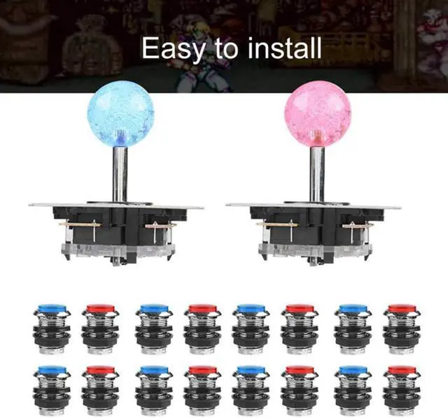Alt view image 2 of 3 - Zero-Latency Game Joystick Button Accessories USB Joystick Two-Person LED Kit Button Suitable For Arcade Game Consoles