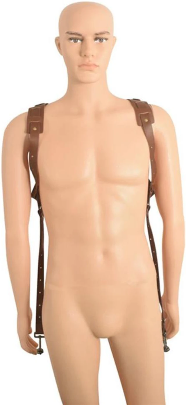 Alt view image 2 of 3 - Leather Camera Double Strap Camera Strap Two Cameras Leather Double Shoulder Strap Double Drop Protection
