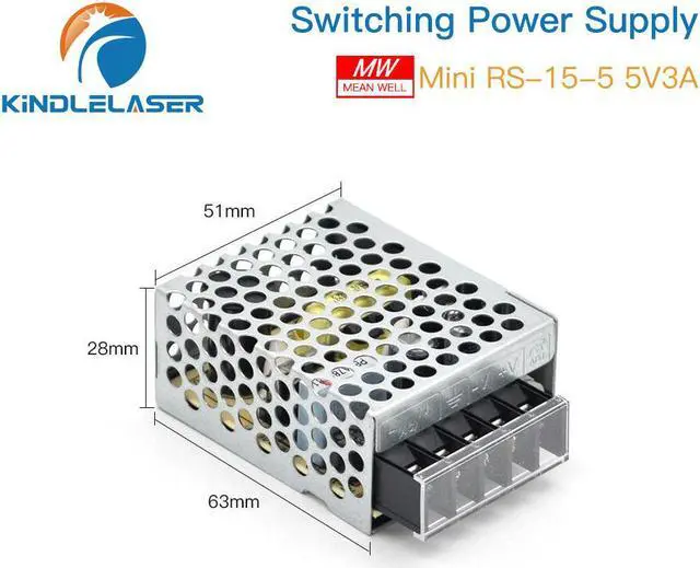 Alt view image 6 of 7 - MeanWell  alimentation de commutation 15W, sortie unique, RS-15-5 5v 3a, pour Machine de gravure et découpe Laser Co2