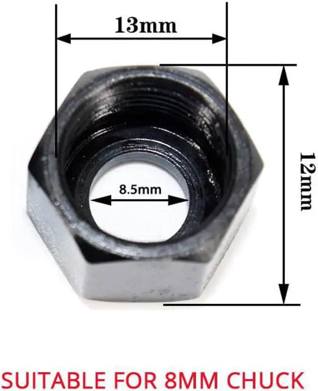 Alt view image 3 of 4 - Mandrin de routeur électrique en bois de 8mm, avec adaptateur de pince de tondeuse à écrou, Machine à graver, accessoires de fraiseuse