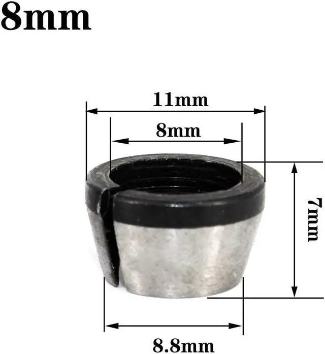 Alt view image 2 of 4 - Mandrin de routeur électrique en bois de 8mm, avec adaptateur de pince de tondeuse à écrou, Machine à graver, accessoires de fraiseuse