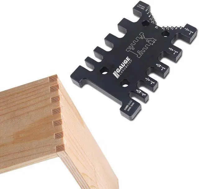 Alt view image 3 of 4 - Gabarit en aluminium à queue d'aronde, travail du bois, Tenon, échelle impériale métrique, carte de mesure, jauge pour menuiserie, routeur, outils de scie de Table