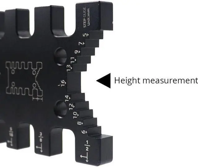 Alt view image 4 of 4 - Gabarit en aluminium à queue d'aronde, travail du bois, Tenon, échelle impériale métrique, carte de mesure, jauge pour menuiserie, routeur, outils de scie de Table