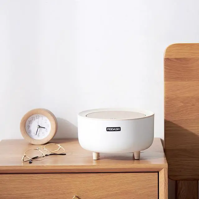 Alt view image 3 of 4 - Desktoppoubelle avec couvercle de presse antidérapant, outil à boucle élastique, maison, dortoir pour étudiants, seau de rangement de chevet, poubelle