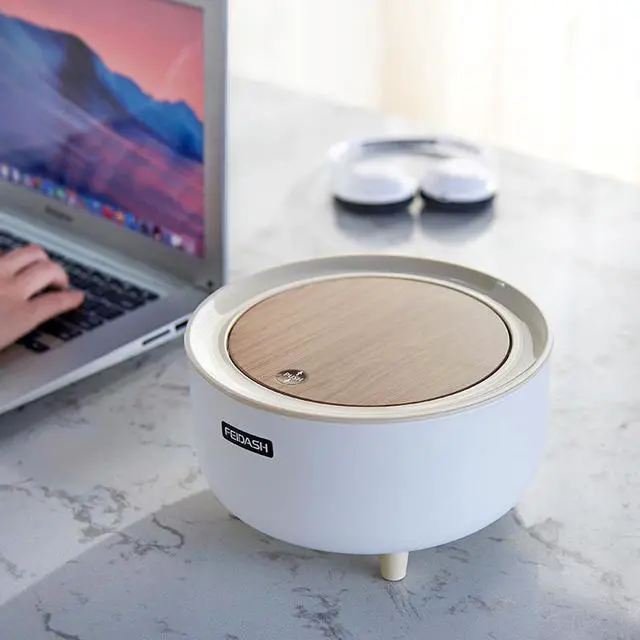 Alt view image 4 of 4 - Desktoppoubelle avec couvercle de presse antidérapant, outil à boucle élastique, maison, dortoir pour étudiants, seau de rangement de chevet, poubelle