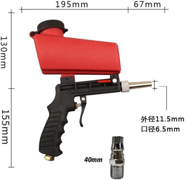 Alt view image 3 of 4 - Pistolet à sable pneumatique Portable, outil de sablage pneumatique polyvalent pour nettoyer la saleté de rouille et la peinture et prévenir la Corrosion