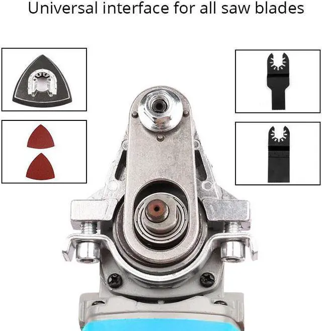 Alt view image 3 of 4 - Outil adaptateur multifonction oscillant, meuleuse d'angle électrique, tondeuse/pelle/scie de coupe, outil de travail du bois avec lames