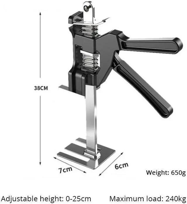 Alt view image 3 of 4 - Cric de levage manuel, vérin à bras, régulateur de hauteur d'armoire à carreaux, ajusteur de levage de carrelage mural de panneau de porte