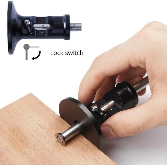 Alt view image 2 of 7 - Jauge de marquage de roue, Kit de traçage de marquage pour le travail du bois avec 2 couteaux de rechange, ligne de traçage en bois