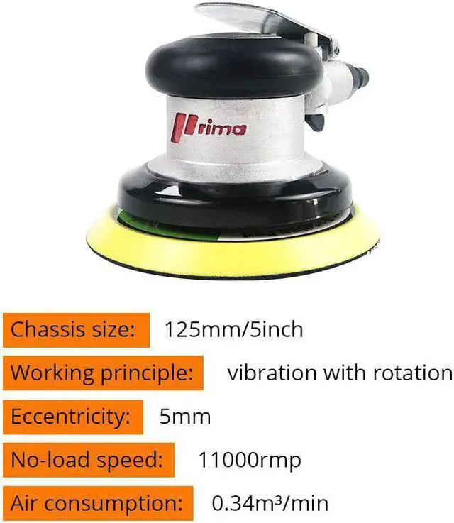 Alt view image 2 of 7 - Machine à polir pneumatique professionnelle, 5 pouces, outils à main, ponceuse à Air, papier de verre, Machine à polir pour voiture mate
