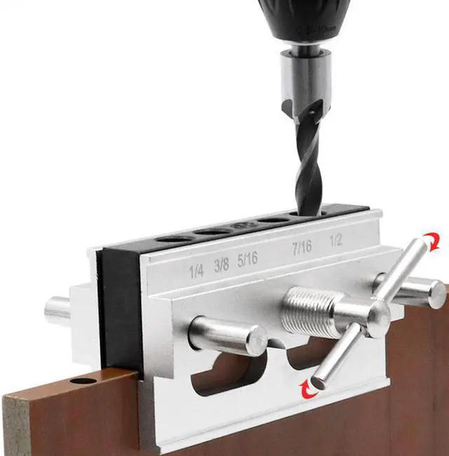 Alt view image 3 of 7 - Kit de gabarit de chevilles auto-centrant pour le travail du bois, Guide de perçage, jeu de bagues, bois, grande capacité, gabarit de chevilles, poinçon, localisateur de Joints