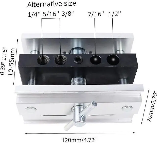 Alt view image 2 of 7 - Kit de gabarit de chevilles auto-centrant pour le travail du bois, Guide de perçage, jeu de bagues, bois, grande capacité, gabarit de chevilles, poinçon, localisateur de Joints