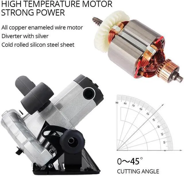 Alt view image 4 of 7 - Scie circulaire électrique multifonctionnelle de 7 pouces, 1800W, tout en aluminium, outils électriques pour le travail du bois, Machine de coupe haute puissance