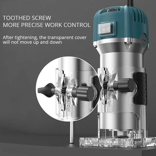 Alt view image 4 of 7 - Routeur à vitesse Variable pour le travail du bois, avec 15 fraises, Machine à rainurer électrique de 800w pour la coupe du bois